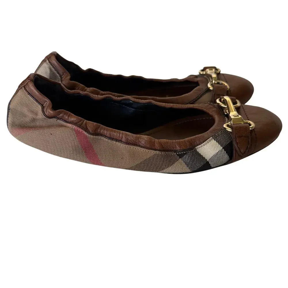 Burberry Heritage House Check Shipley Ballet size 39 size 8.5